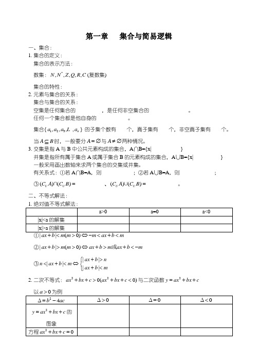 高中数学高一上册复习资料