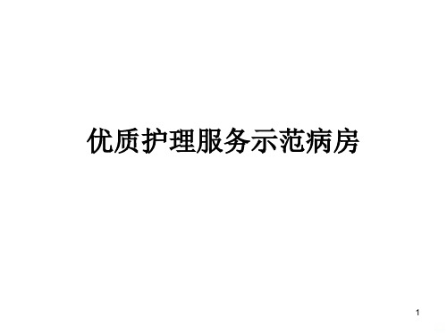 优质护理示范病房PPT课件