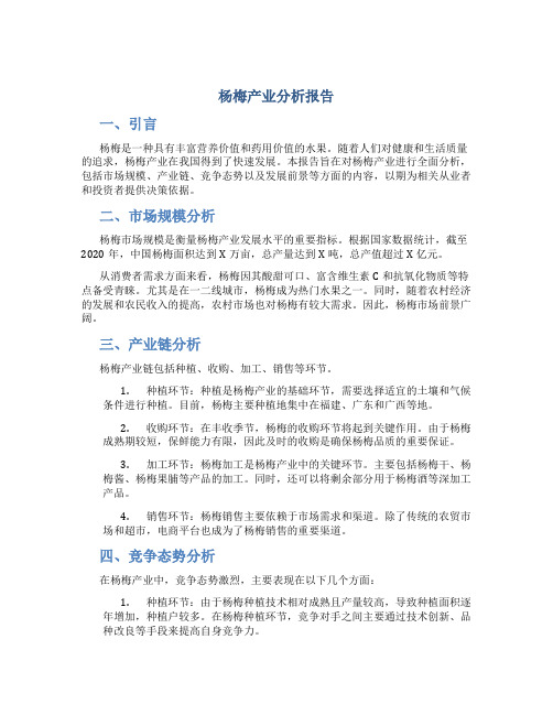 杨梅产业分析报告