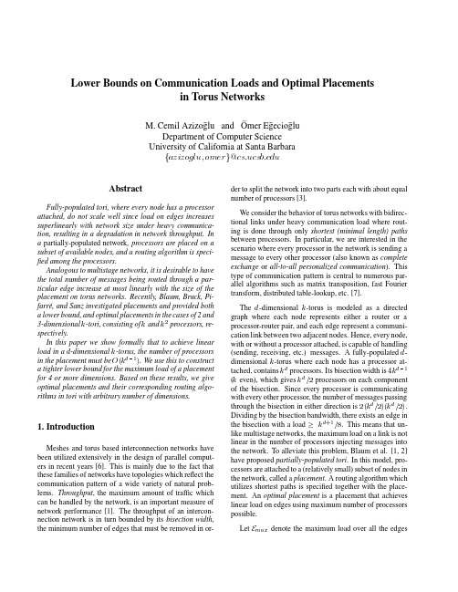 fazizogluomerg@csucsbedu Lower Bounds on Communication Loads and Optimal Placements in Toru