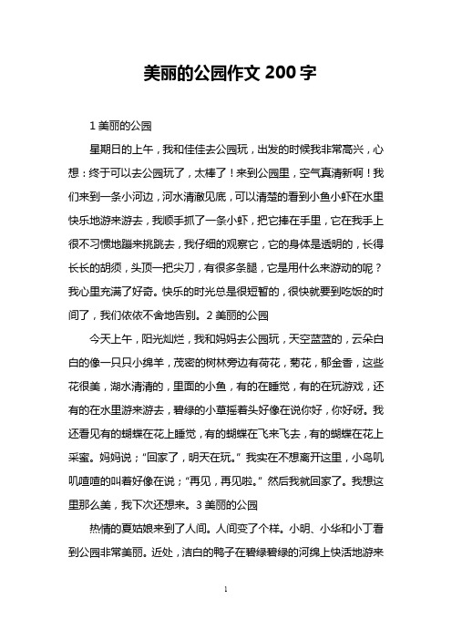 美丽的公园作文200字