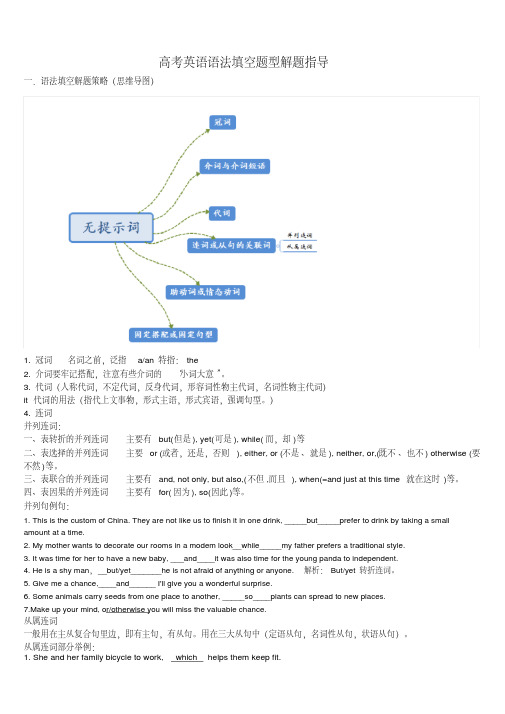 高考英语语法填空解题指导