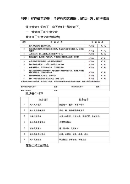 弱电工程通信管道施工全过程图文讲解，很实用的，值得收藏