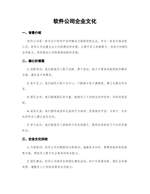 软件公司企业文化