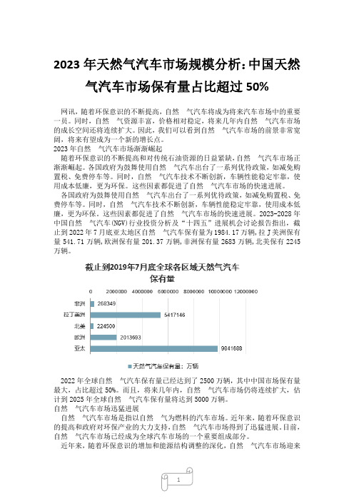 2023年天然气汽车市场规模分析：中国天然气汽车市场保有量占比超过50%10