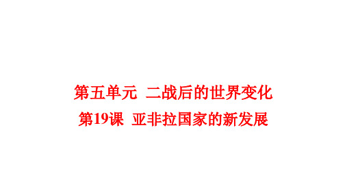 5.19亚非拉国家的新发展 课件 部编版九年级历史下册