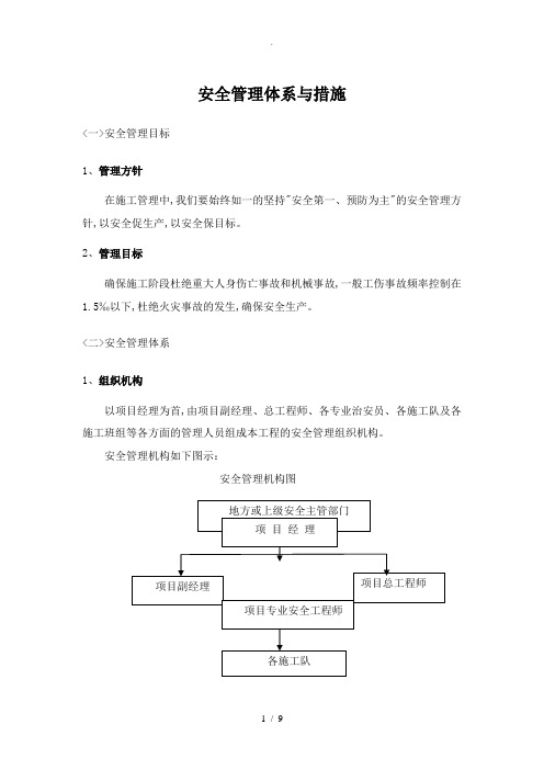 安全管理体系及措施方案