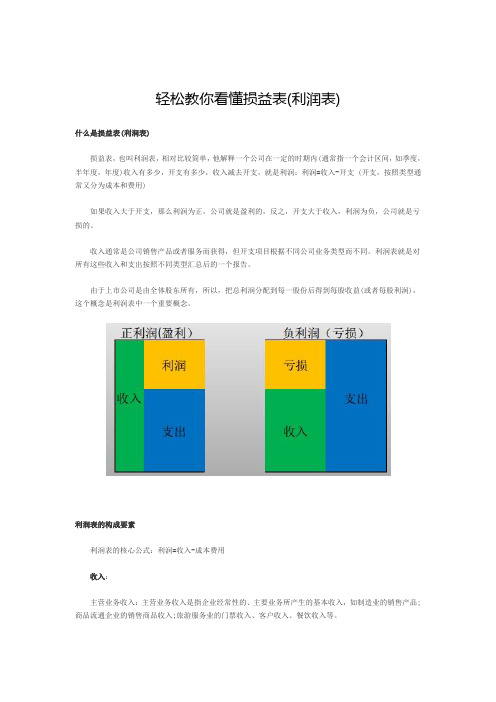 轻松教你看懂利润表