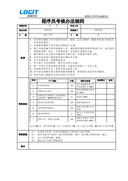 程序员考核办法细则