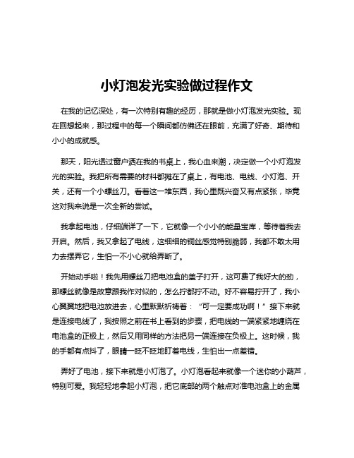 小灯泡发光实验做过程作文