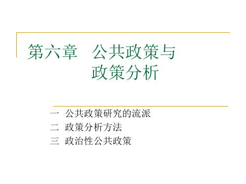 《公共管理导论》(澳)休斯-著-第六章-公共政策与政策分析