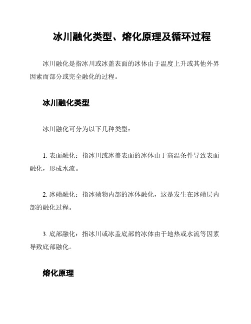 冰川融化类型、熔化原理及循环过程