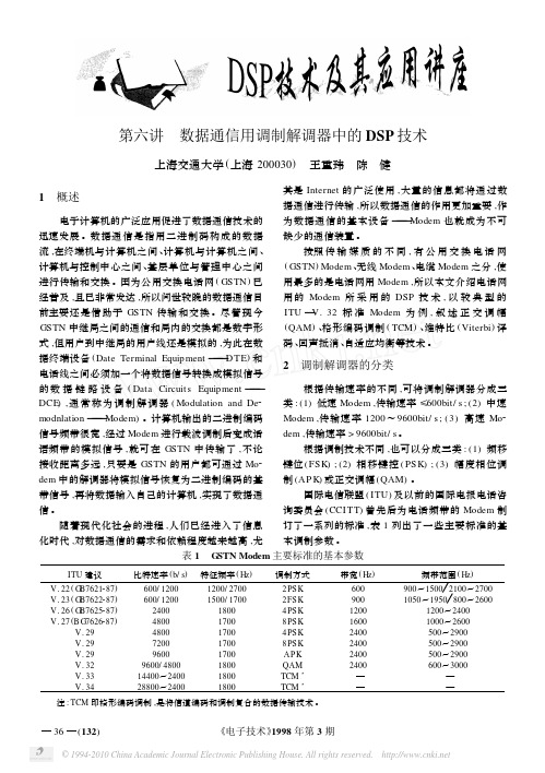 DSP技术及其应用讲座_六_数字通信用数字调制解调器中的DSP技术