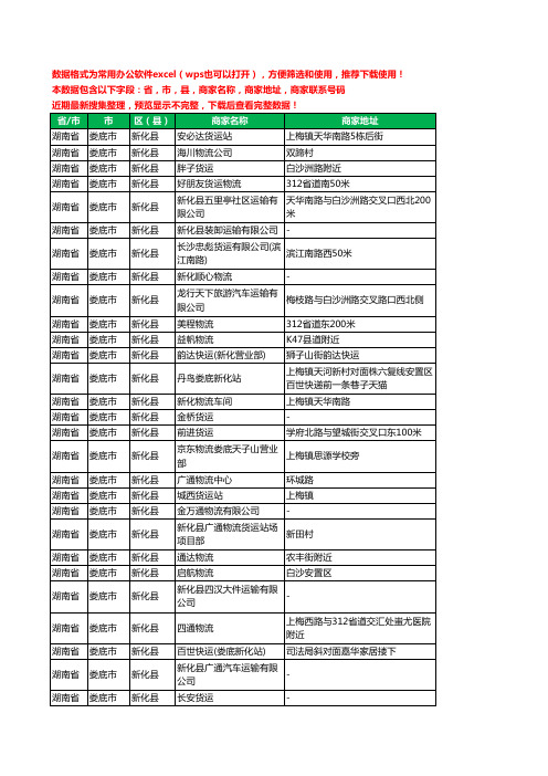 2020新版湖南省娄底市新化县托运工商企业公司商家名录名单联系电话号码地址大全41家