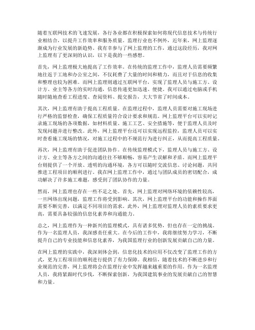 网上监理工作感想