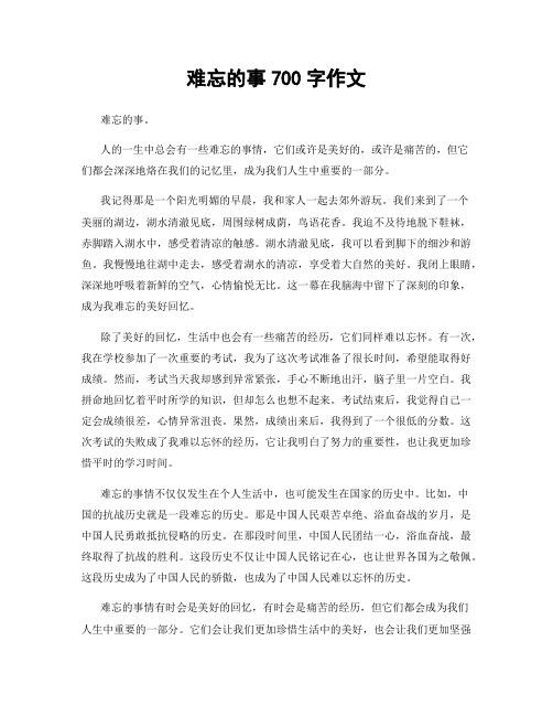 难忘的事700字作文