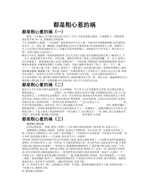 都是粗心惹的祸作文共九篇