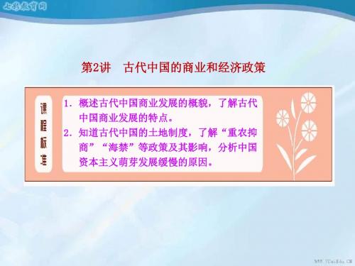 2014届高考历史一轮复习课件:古代中国的商业和经济政策(精)