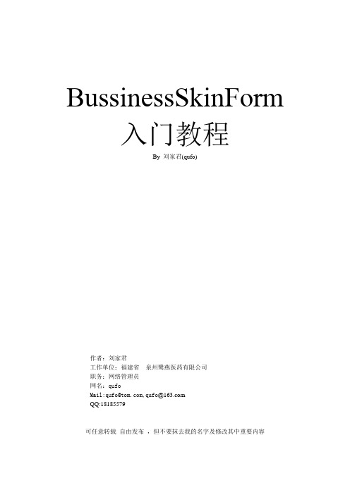 BussinessSkinForm入门教程