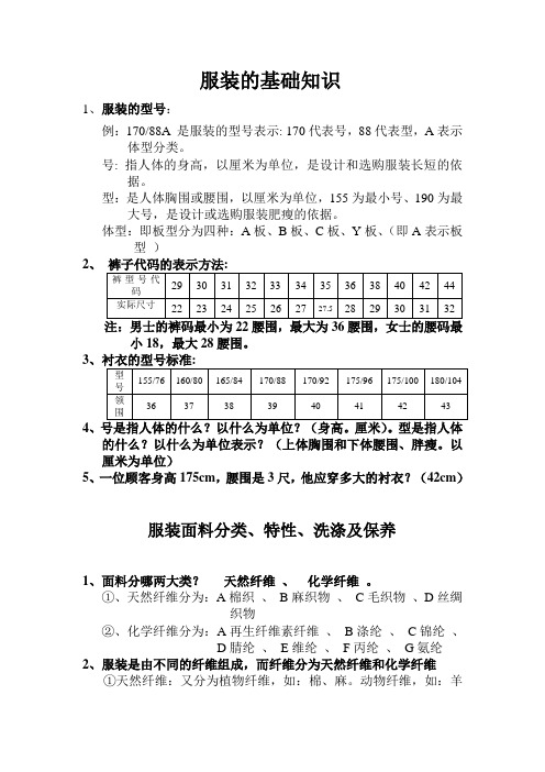 零售、服务、商场、超市行业服装面料知识