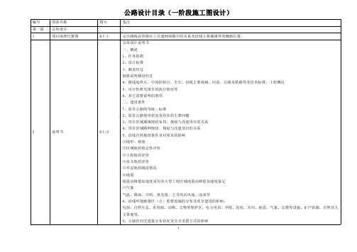 公路设计目录(一阶段施工图设计)