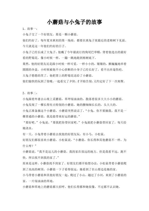 小蘑菇与小兔子的故事