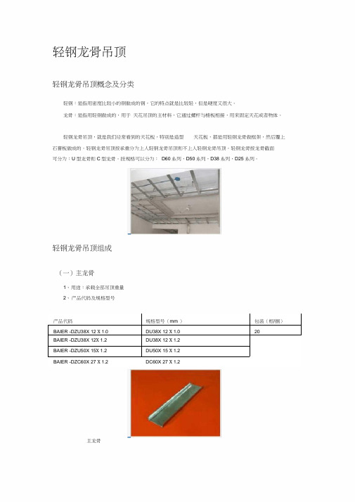 轻钢龙骨吊顶材料及图片