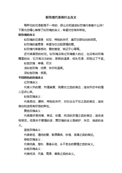 粉玫瑰代表着什么含义