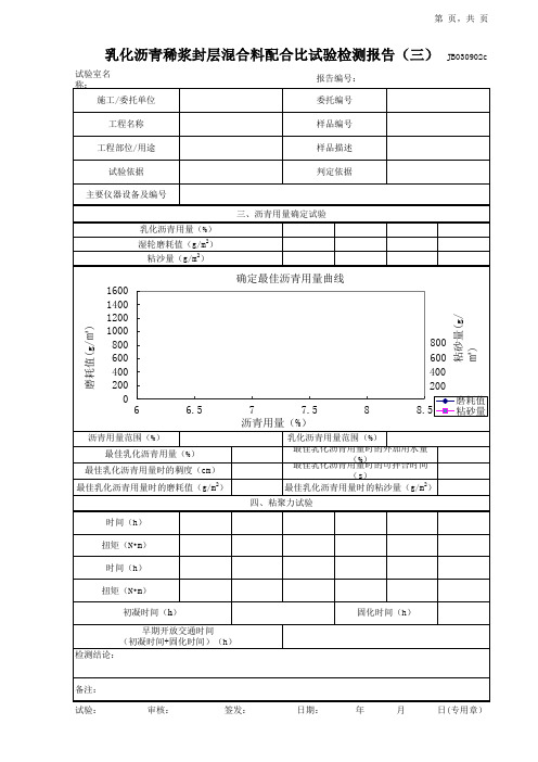 沥青混合料试验检测报告