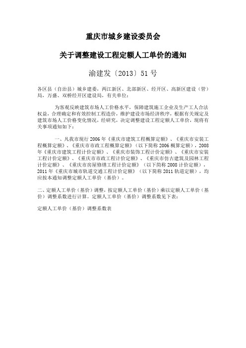渝建发(2013) 51号