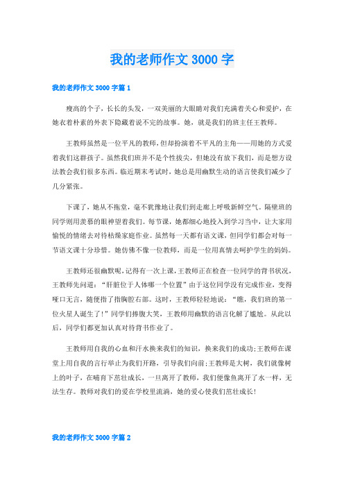 我的老师作文3000字