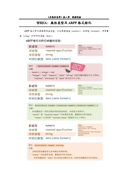 生物信息学-属性类型及ARFF格式转化-文档