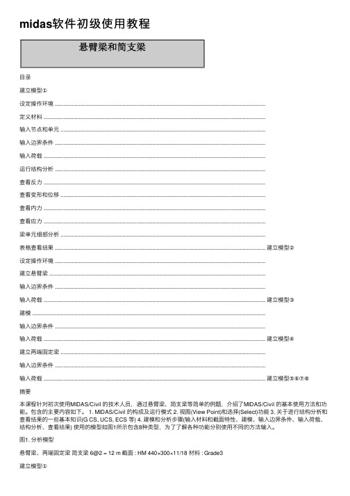 midas软件初级使用教程