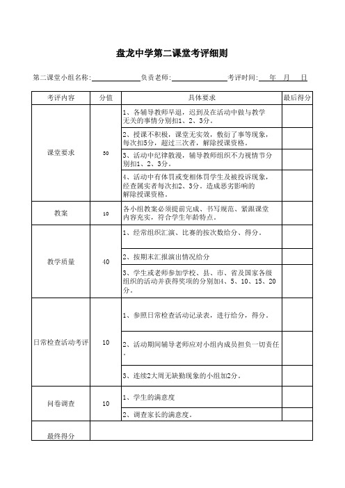 第二课堂考评细则(试)