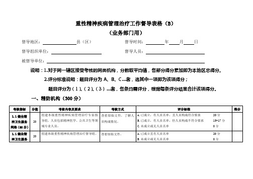 重性精神疾病管理治疗工作督导表格