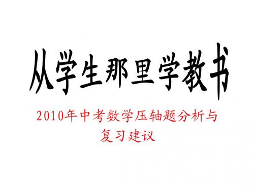 mn雨林木风-2010年中考数学压轴题分析与复习建议