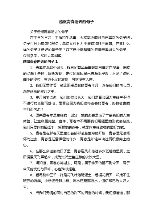 关于感慨青春逝去的句子