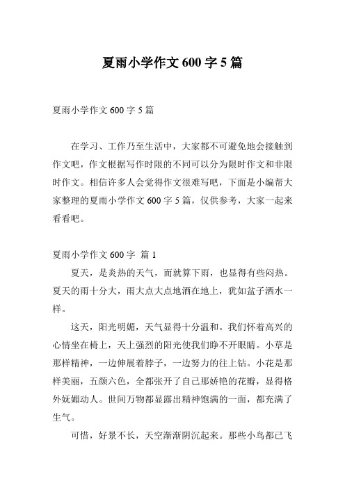 夏雨小学作文600字5篇