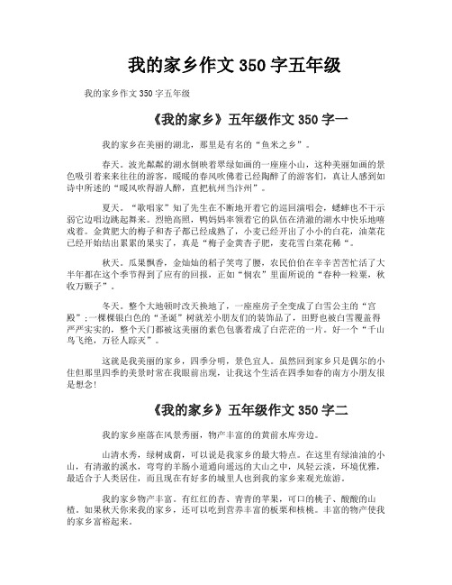 我的家乡作文350字五年级