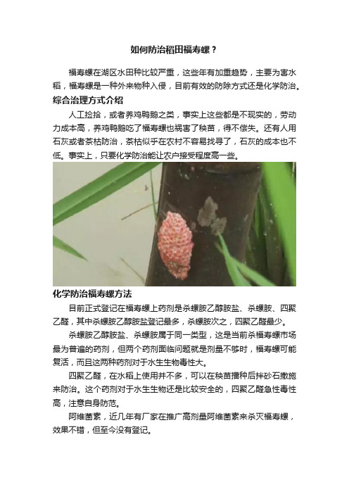 如何防治稻田福寿螺？