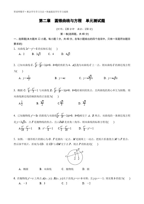 高中数学,圆锥曲线与方程  单元测试题(有答案)