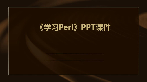 《学习PERL》课件