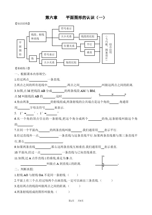 七年级数学上册 第六章平面图形的认识(期末复习讲义)北师大