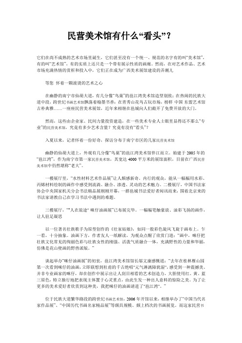 民营美术馆有什么