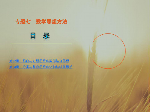 最新-2018届高考数学二轮复习 专题7第22讲 函数与方程思想和数形结合思想课件 新课标版 精品 