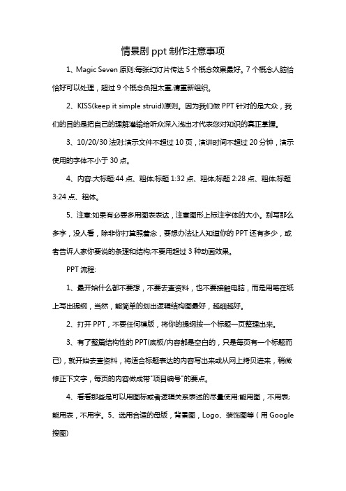 情景剧ppt制作注意事项