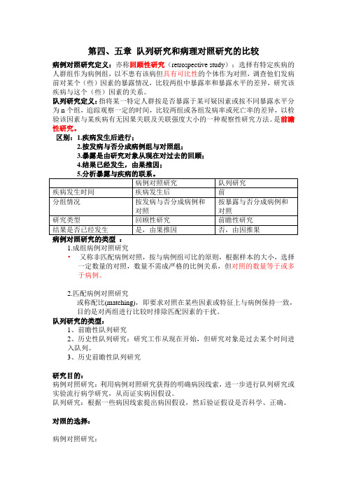 (完整版)病例对照研究和队列研究的区别