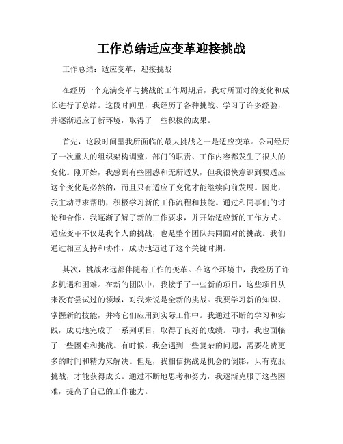 工作总结适应变革迎接挑战