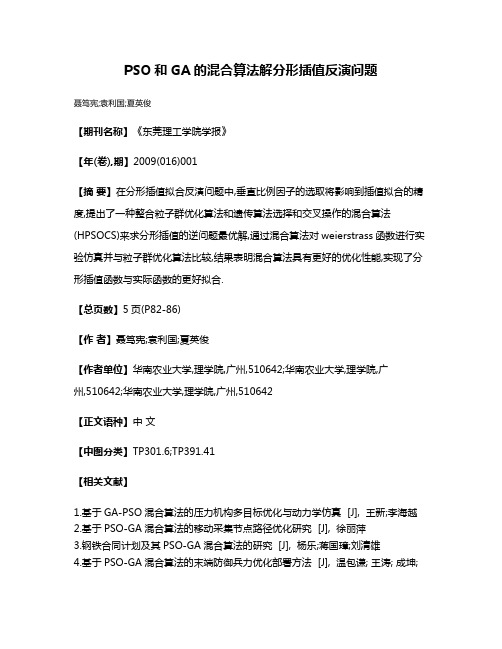 PSO和GA的混合算法解分形插值反演问题