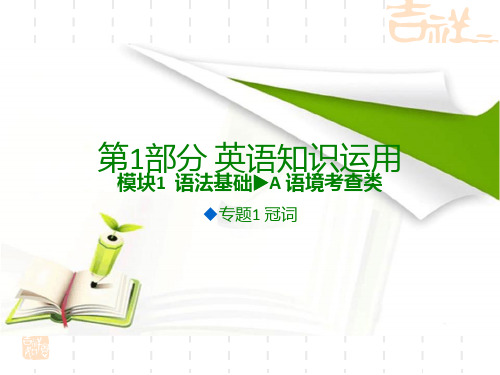 《600分考点700分考法》A高考英语专题复习课件-专题1 冠词 (共64张PPT)